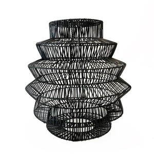 Fekete függőlámpa - Good Vibes M, E27, Rattan small 1