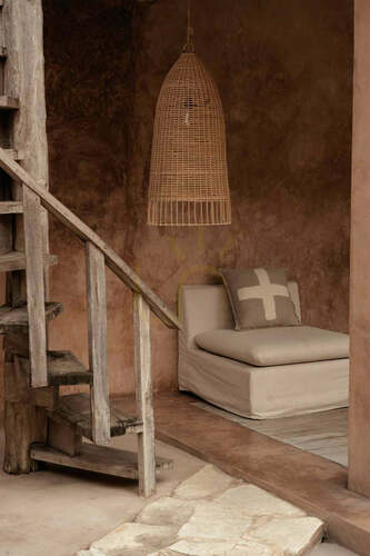 Jelölje be Bazar Bizar The Elba L függőlámpabúra – natúr rattan, 45 × 90 cm