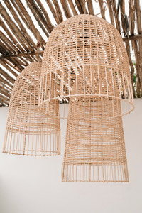 Ebédlő lámpa - Elba M, rattan, E27, szőtt boho stílusú lámpa small 1