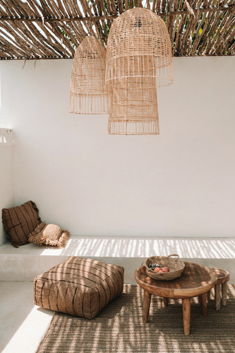 Jelölje be Ebédlő lámpa - Elba M, rattan, E27, szőtt boho stílusú lámpa