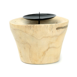 Bazar Bizar The Candle Pin gyertyatartó tíkfa fém tüskével 10 × 8 cm small 1