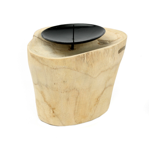 Jelölje be Bazar Bizar The Candle Pin gyertyatartó tíkfa fém tüskével 10 × 8 cm