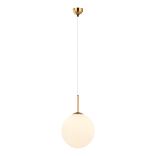 Jelölje be Italux Deore PND-5578-1L-BRO függesztett lámpa fehér üveggömb antik bronz E27 Ø30 cm