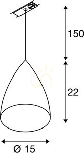 SLV TONGA 4 143594 függeszték 1 fázisú sínhez, szürke, fehér kerámia búra, E14, 150 cm függesztés small 4