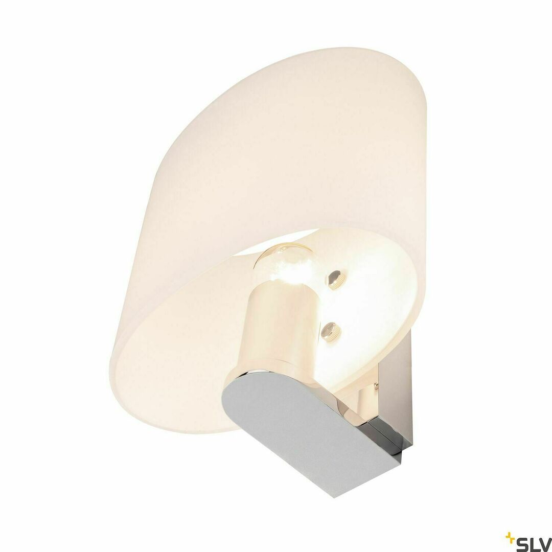 Kilátás Felületre szerelhető lámpa SLV KENKUA WL króm/tejüveg E27 40W 1002856 Felületre szerelhető lámpa SLV KENKUA WL króm/tejüveg E27 40W 1002856