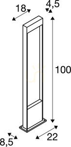 Kültéri állólámpa SLV FLATT POLE 100 antracit LED 10W IP65 1002958 small 4
