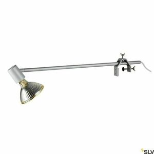 SLV Display E27 1002987 csiptetős kiállítási reflektor, 67,4 cm kar, billenthető fej, szürke small 1