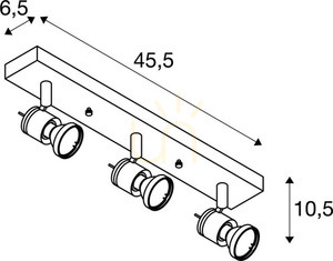 SLV ASTO 3 fali és mennyezeti spotlámpa alumínium 3xGU10 45,5 cm 147443 small 6