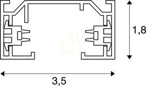Világító sín SLV 1 SYSTEM 1-fázisú szürke alumínium 100 cm 143012 3 Világító sín SLV 1 SYSTEM 1-fázisú szürke alumínium 100 cm 143012 small 3