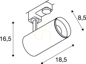 Pálya lámpa SLV NUMINOS PHASE M 3 fázisú fekete 20,1W 2700K 1004170 small 6