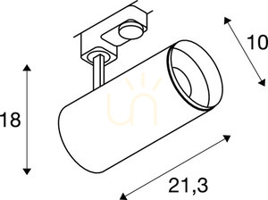 Sínes lámpa SLV NUMINOS PHASE L 3 fázisú fehér-fekete 28W 2700K 1004271 small 3
