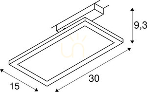 Egyfázisú sínes lámpa SLV PANEL Track 30x15 cm fekete LED 18W 3000K 1004933 small 5