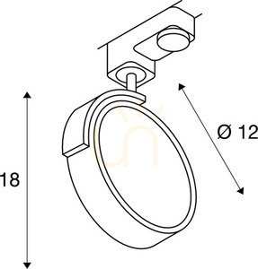Pálya lámpa SLV KALU TRACK fekete GU10 75W 3 fázisú 152610 small 4