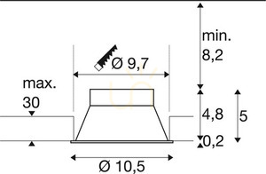 Süllyesztett lámpatest SLV HORN 113141 fehér alumínium dönthető 25W 230V 10,5 cm small 5