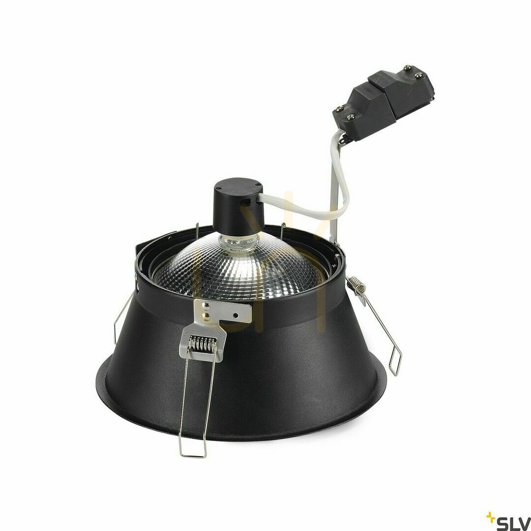 Kilátás Süllyesztett lámpatest SLV HORN-T fekete acél 75W 230V 113170 Süllyesztett lámpatest SLV HORN-T fekete acél 75W 230V 113170