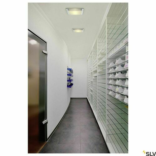 Jelölje be SLV GLASSA mennyezeti lámpa négyzetes 39×39 cm szatén üveg 2×E27 155180
