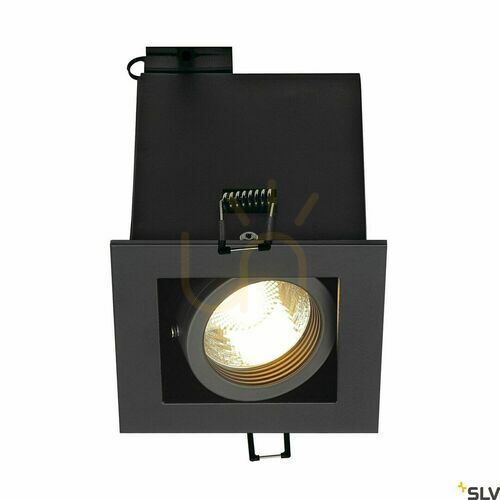 Jelölje be SLV KADUX 1 GU10 süllyesztett lámpatest fekete négyzetes max. 50 W 30° billentés 8x8 cm kivágás 115510