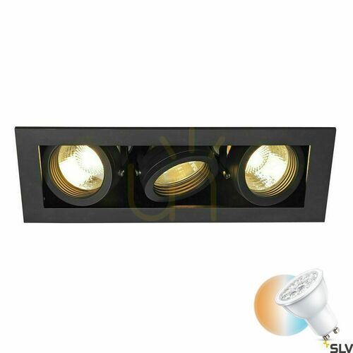 Jelölje be Süllyesztett lámpatest SLV KADUX 3 GU10 fekete 50W 115530