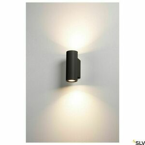 SLV SUPROS 78 up/down fali lámpa, fekete, 2 × 9 W LED 1400 lm 3000K, 60° sugár, Ø 7,6 × 20,1 cm, 116340 small 4