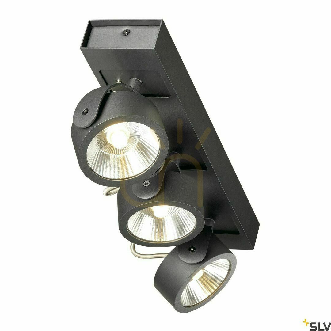 Kilátás Felületre szerelhető lámpa SLV KALU fekete LED 44W 3000K 3400lm 1000131 Felületre szerelhető lámpa SLV KALU fekete LED 44W 3000K 3400lm 1000131