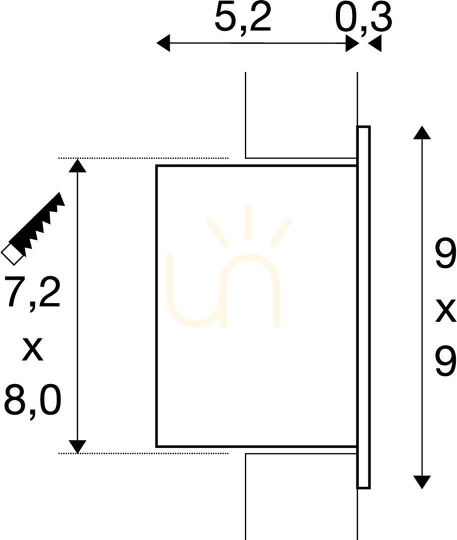 Kijelző Süllyesztett LED lámpatest SLV FRAME fehér 3W 2700K 1000576 Süllyesztett LED lámpatest SLV FRAME fehér 3W 2700K 1000576