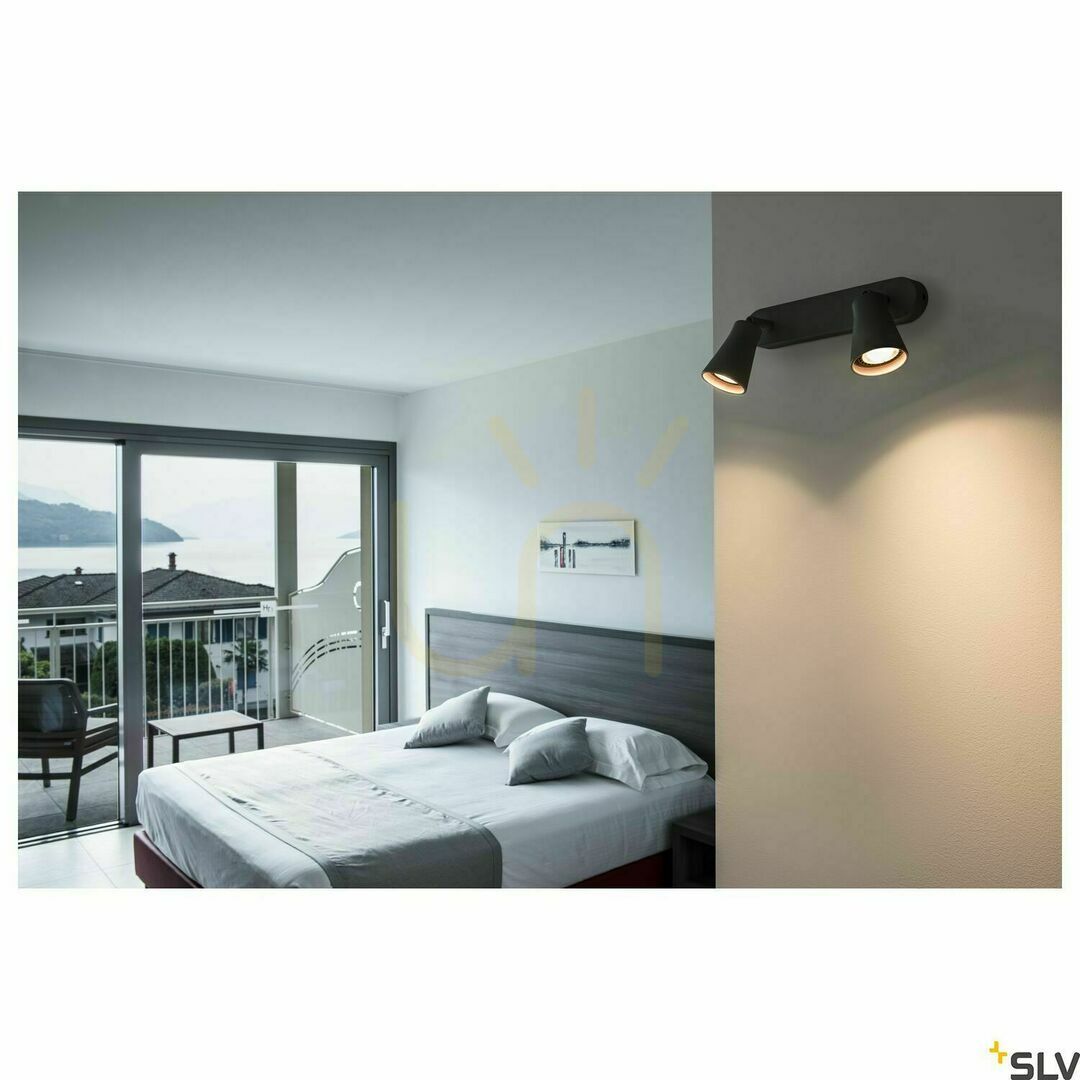 Előnézet Süllyesztett lámpatest SLV AVO Double fekete acél GU10 50W 1000889 Süllyesztett lámpatest SLV AVO Double fekete acél GU10 50W 1000889