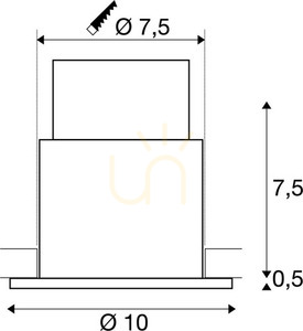 Kültéri beépíthető lámpa SLV VARU GU10 fehér-fekete IP65 10 cm 1001931 small 5