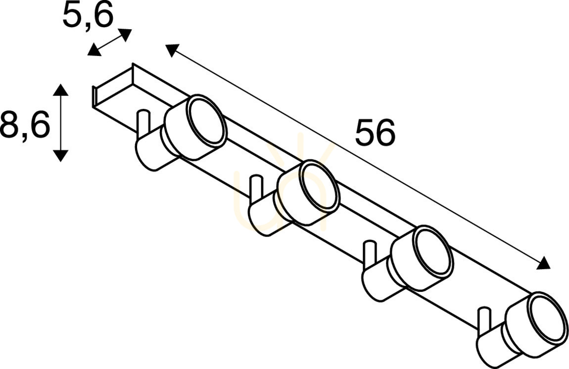 Kijelző Süllyesztett lámpatest SLV PURI fekete GU10 50W 56 cm 1002029 Süllyesztett lámpatest SLV PURI fekete GU10 50W 56 cm 1002029