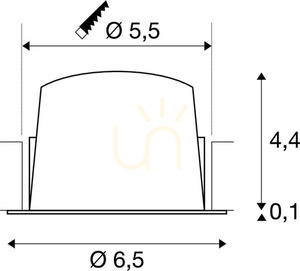 Süllyesztett lámpatest SLV NUMINOS XS fehér-króm 7W 3000K 720lm 1005534 small 2
