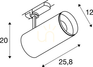 Sínes spotlámpa SLV NUMINOS XL PHASE fekete 36W 3000K 3 fázisú 1005730 small 4
