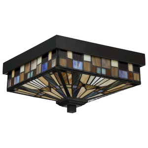 Plafond IP44 Inglenook 2 lámpás Tiffany - Elstead small 1