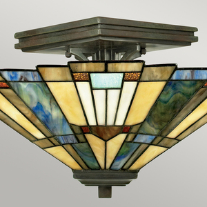 INGLENOOK 2 fényű félvilágító Tiffany Plafond - Elstead small 1
