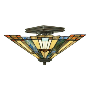 INGLENOOK 2 fényű félvilágító Tiffany Plafond - Elstead small 0