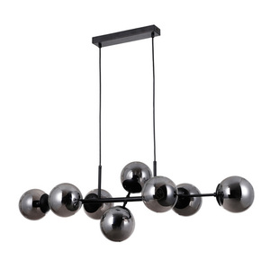 Italux fekete grafit üveg-acél 8-égős E14 LED függőlámpa PND-1098-8-BL small 0