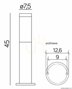 Kültéri állólámpa SU-MA fekete inox 45 cm ST 022-450 BL small 2