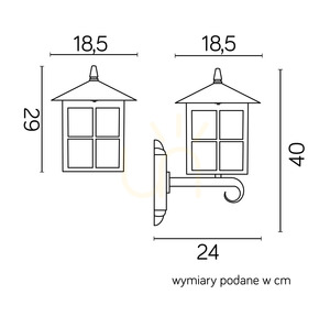 Kültéri fali lámpa SU-MA Wenecja fekete patinás öntött alumínium K 3012/1/KW g small 2