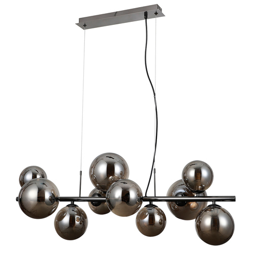 Jelölje be Italux Canello fekete füstös üveg 10 pontos G9 LED függőlámpa PND-406007-10A-BCR