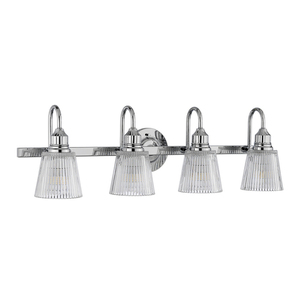 Addison fürdőszobai fali lámpa 4x G9 LED 3 W IP44 82 cm, polírozott króm és bordázott üveg, Quintiesse small 1
