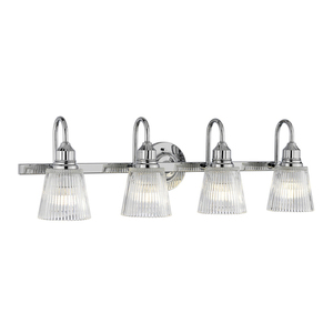 Addison fürdőszobai fali lámpa 4x G9 LED 3 W IP44 82 cm, polírozott króm és bordázott üveg, Quintiesse small 0