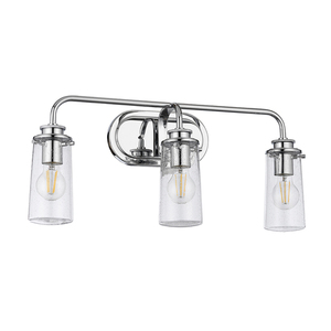 Quintiesse Braelyn QN-BRAELYN3-PC fürdőszobai fali lámpa, polírozott króm, 3 × E27 max 40 W, buborékos üveg, IP44, 60,3 cm small 1