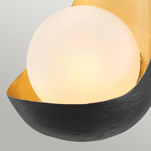 Quintiesse Ren fali lámpa matt fekete és arany gömbbúrával 1xG9 3W LED small 1