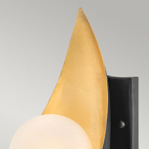 Quintiesse Ren fali lámpa matt fekete és arany gömbbúrával 1xG9 3W LED small 2