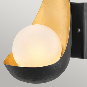 Quintiesse Ren fali lámpa matt fekete és arany gömbbúrával 1xG9 3W LED small 3