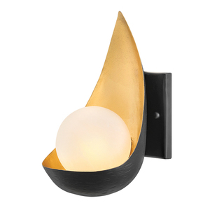 Quintiesse Ren fali lámpa matt fekete és arany gömbbúrával 1xG9 3W LED small 0