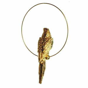 Las Plumas FIGURE M N°9 lámpadísz – aranyszínű műgyanta papagáj, 37 cm LPFIGM09 small 3