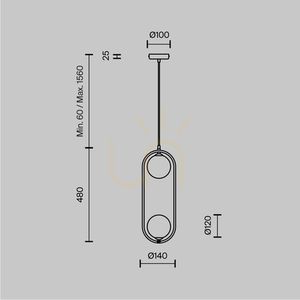 RING függesztéklámpa MOD013PL-02BS1 Maytoni small 10
