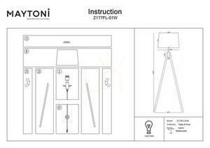 Maytoni Calvin Z177FL-01W fehér, háromlábú állólámpa, 1×E27 small 6