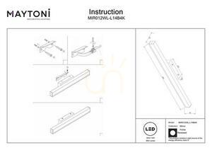 Fichte LED képmegvilágító lámpa 14 W 60 cm fekete Maytoni MIR012WL-L14B4K small 5