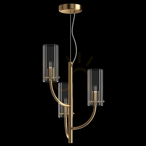 Jelölje be Maytoni ARCO függesztett lámpa MOD223PL-03BS sárgaréz, 3 × G9, bordázott üveg, Ø 35 cm