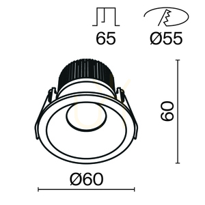 Maytoni ZOOM DL034-01-06W4K-B süllyesztett lámpatest, IP65, Ø 6 cm, LED 6 W 670 lm 4000K CRI 90, fekete small 9